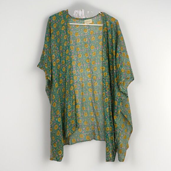 Maelu Kimono Womens  One Size Ethically Made Lightweight Floral Chic - Picture 1 of 6